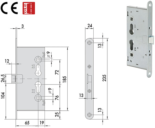SERRATURE CISA INFILARE X TAGLIAFUOCO ART.43000   