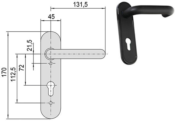 MANIGLIE CISA ESTERNE ART.07076.26 F.C/SAG        