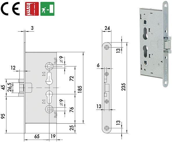 SERRATURE CISA INFILARE X ANTIPANICO ART.43120    