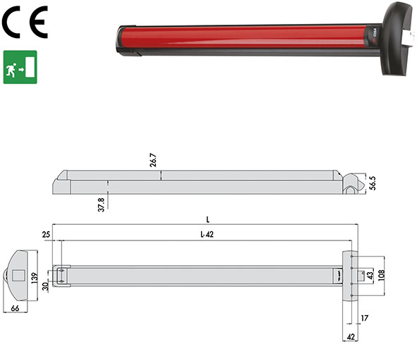 MANIGLIONI CISA FAST TOUCH ART.59801              