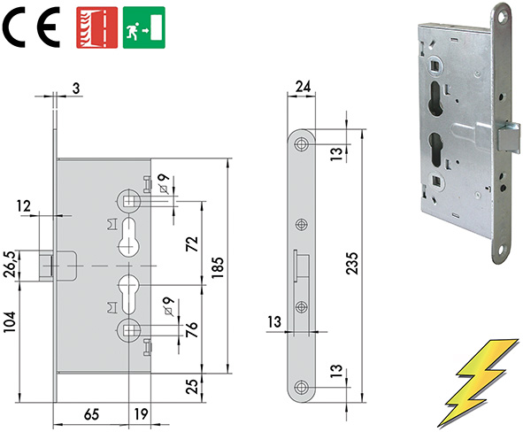 ELETTROSERRATURE CISA INF. X ANTIPANICO ART.13160 