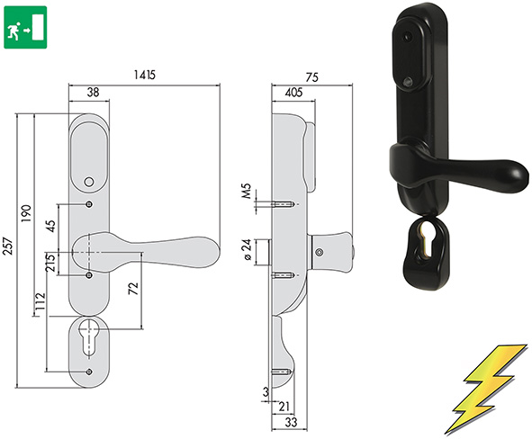 ELETTROMANIGLIA CISA 07074.70 X MANIGL. INFILARE  