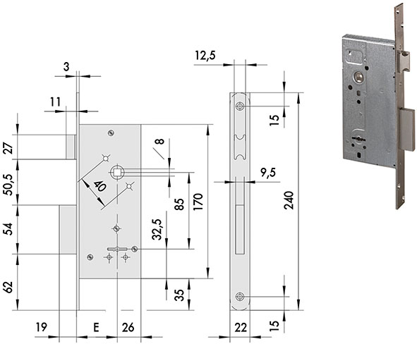SERRATURE CISA INFILARE DOPPIA MAPPA ART.57211    