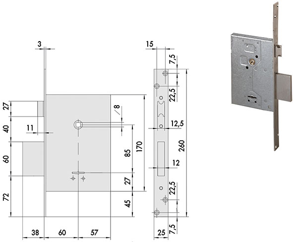 SERRATURE CISA INFILARE ART.57250                 