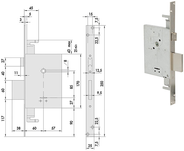 SERRATURE CISA INFILARE ART.57255                 