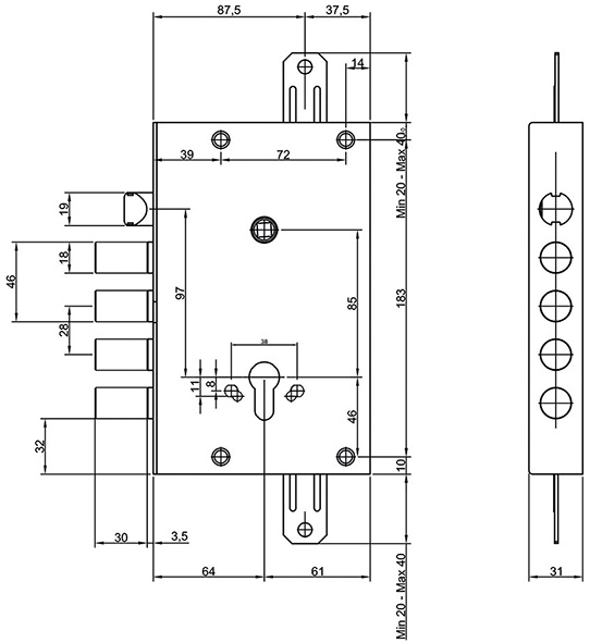 SERRATURE CISA PORTE BLINDATE ART.56515.28.B      