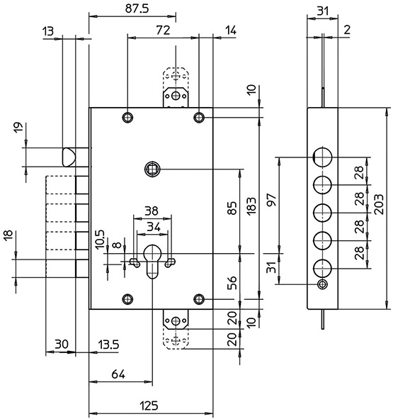 SERRATURE CISA PORTE BLINDATE ART.56515.48.0.00.DH