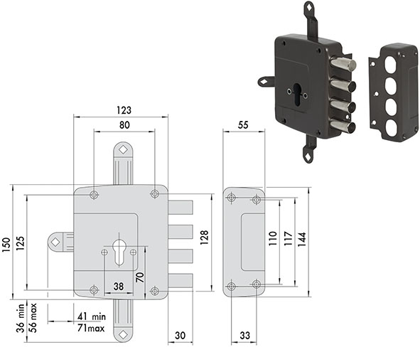 SERRATURE CISA APPLICARE CILINDRO ART.56172       