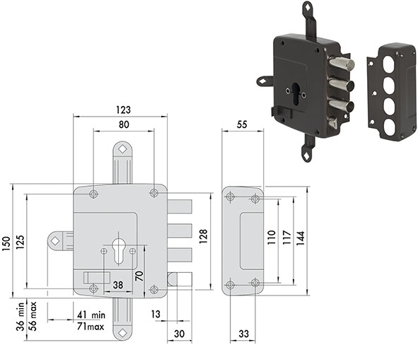 SERRATURE CISA APPLICARE CILINDRO ART.56177       