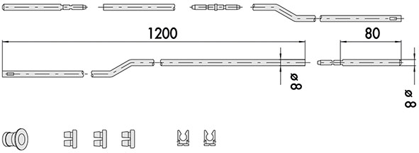 KIT ASTE CISA INTERNE ZANCATE ART.06451.00        