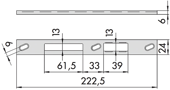 CONTROPIASTRA CISA A *U* INOX ART.06461.35        