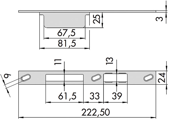 CONTROPIASTRA CISA PIANA INOX ART.06461.40        
