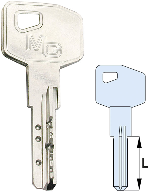 CHIAVI PUNZONATE MG REVERSIBILI K08000 *X8*       