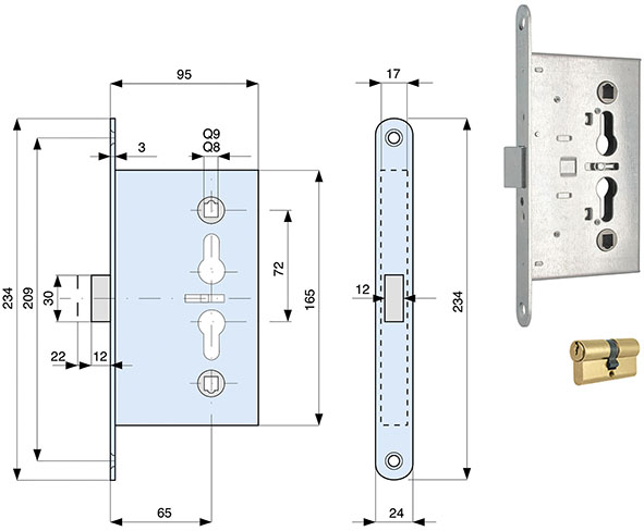 SERRATURE MG PORTE TAGLIAFUOCO ART.480            