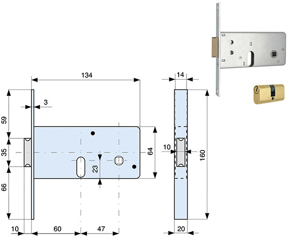 SERRATURE MG INFILARE FASCE ART.804602            