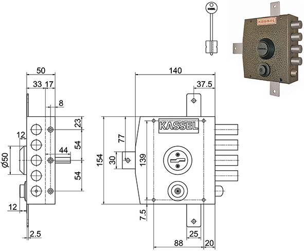 SERRATURE KASSEL APPLICARE DOPPIA MAPPA 1551-1552 