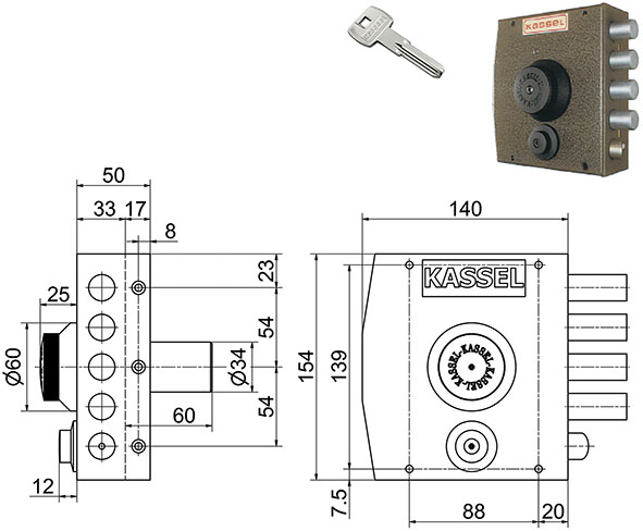 SERRATURE KASSEL APPLICARE CIL. TONDO 2151-2152   