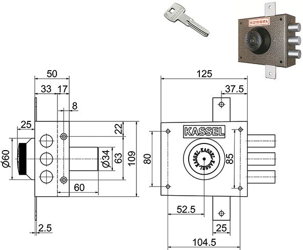 SERRATURE KASSEL APPLICARE CIL. TONDO 2201-2202   