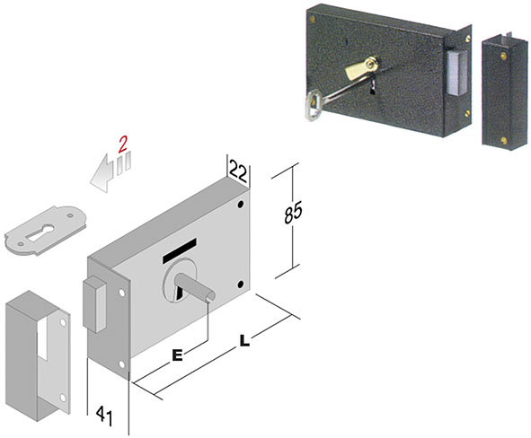 SERRATURE BONAITI APPLICARE PORTONCINO ART.176    