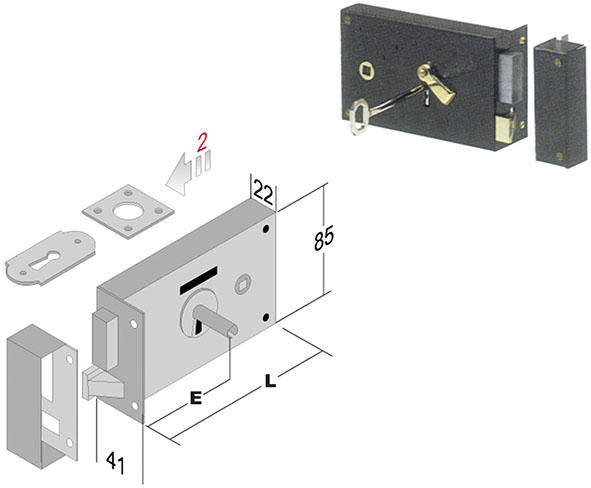 SERRATURE BONAITI APPLICARE PORTONCINO ART.177    