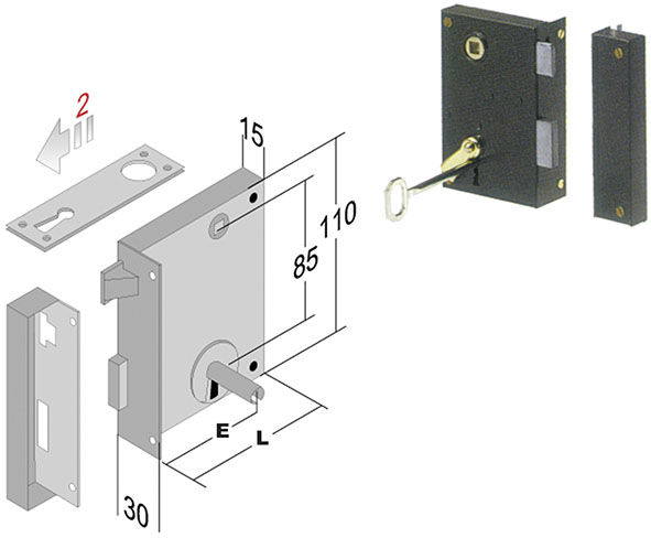 SERRATURE BONAITI APPLICARE PORTONCINO ART.185    