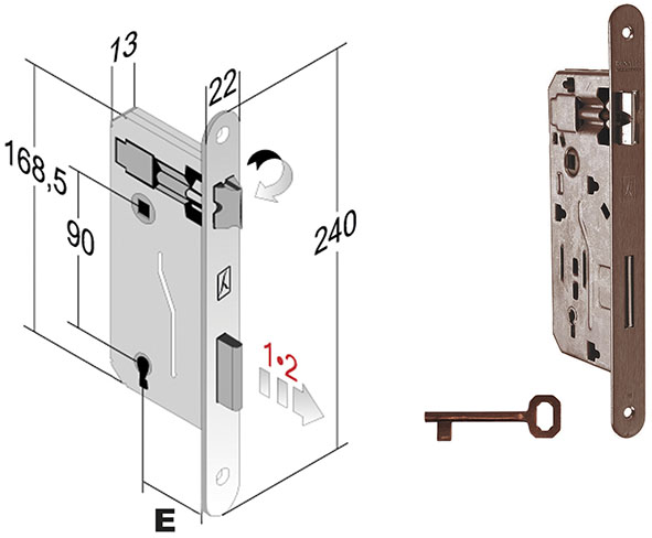 SERRATURE BONAITI PATENT GRANDE ART.40 B.TONDO    