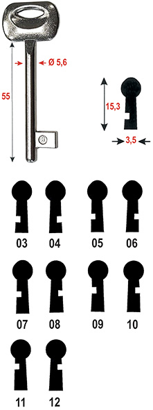 CHIAVI BONAITI PATENT PICCOLA 42                  