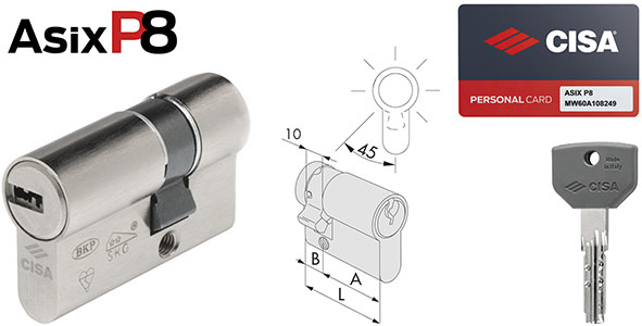 MEZZI CILINDRI CISA *ASIX P8* ART.0Q314           