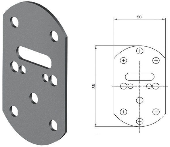 PIASTRA DISEC A3195 PER PROTEZIONE 3GDM15P        