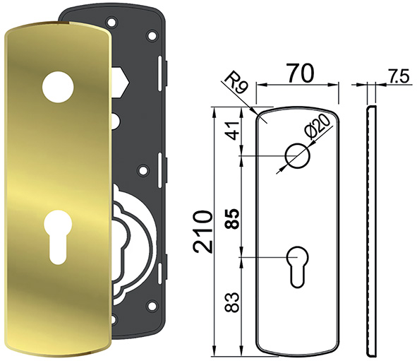 PLACCHE DISEC KI2820P X TESIO MANIGL. + CIL.SAG.  