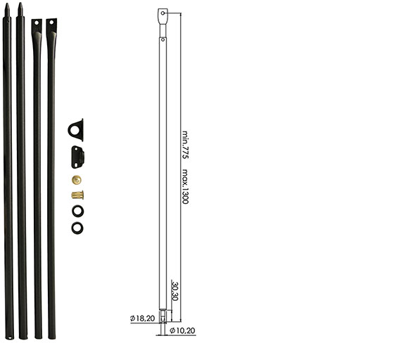 ASTE MOIA 100A PER SERRATURE J222-J223            