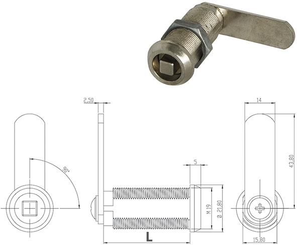 SERRATURE PER MOBILI OMR IMPRONTA QUADRA          