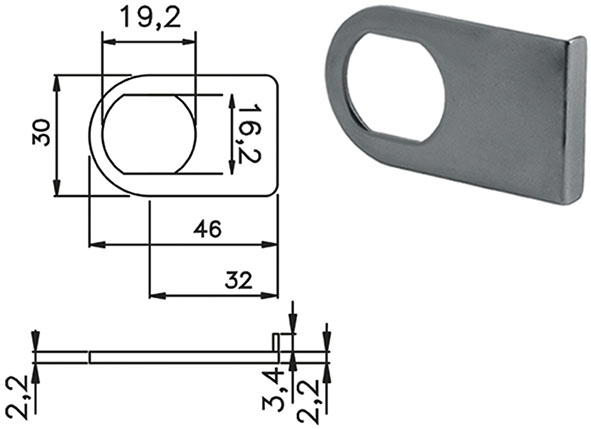 PIASTRINI PER FISSAGGIO SU ANTE DOPPIE IN VETRO   