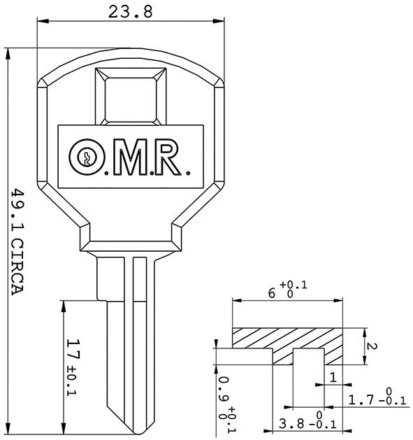 CHIAVI NAZIONALI OMR SCHG05079/PL207 T.NERA       
