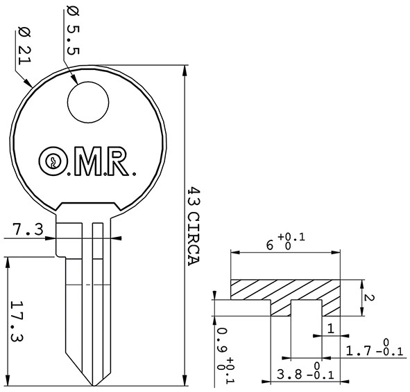 CHIAVI NAZIONALI OMR SCHG05082 LAMELLE            