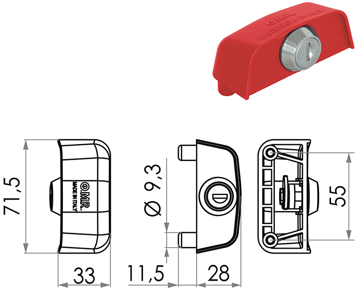 SERRATURE BIDONI IMMONDIZIA CUPOLA SMALL CHIAVE   