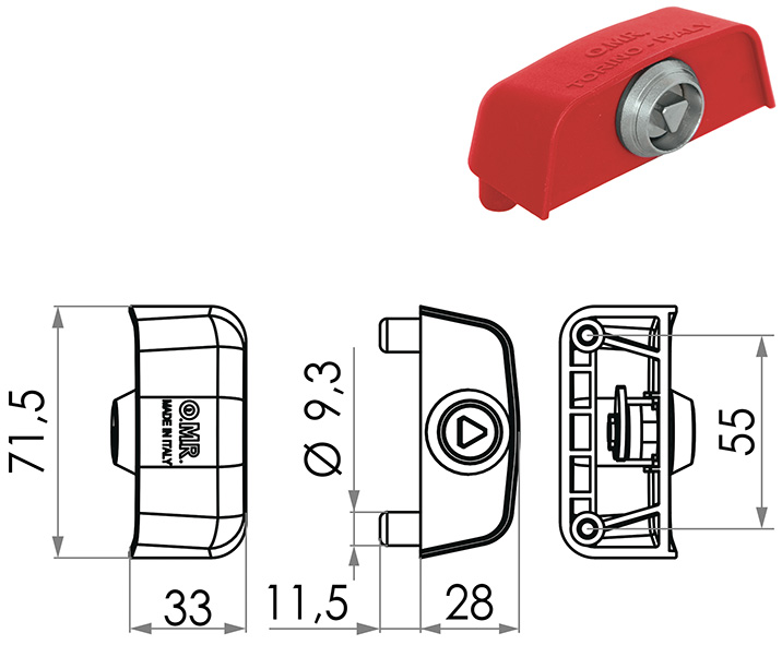 SERRATURE BIDONI IMMONDIZIA CUPOLA SMALL TRIANGOLO