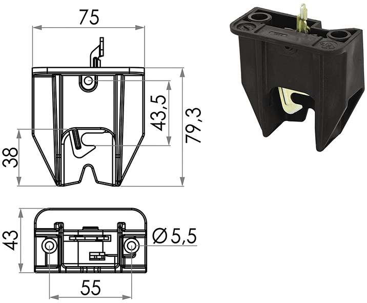 SERRATURE BIDONI IMMONDIZIA GANCIO SMALL          