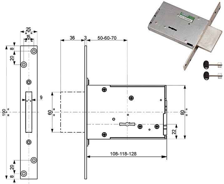 SERRATURE MOTTURA INFILARE 40702                  