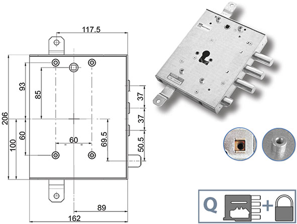 SERRATURE MOTTURA PORTE BLINDATE 898571G          