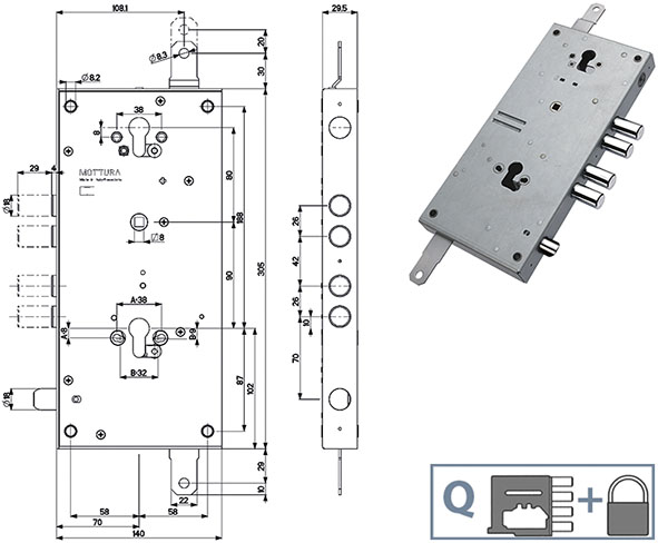 SERRATURE MOTTURA PER PORTE TESIO 898T171W0Q      