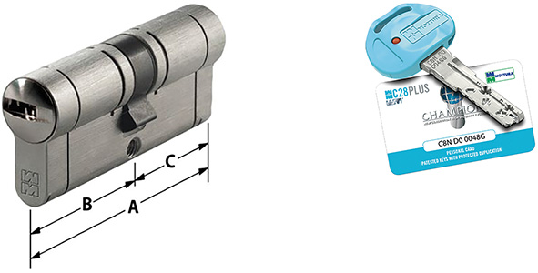 CILINDRI MOTTURA C28+ PLUS CHIAVE-CHIAVE          