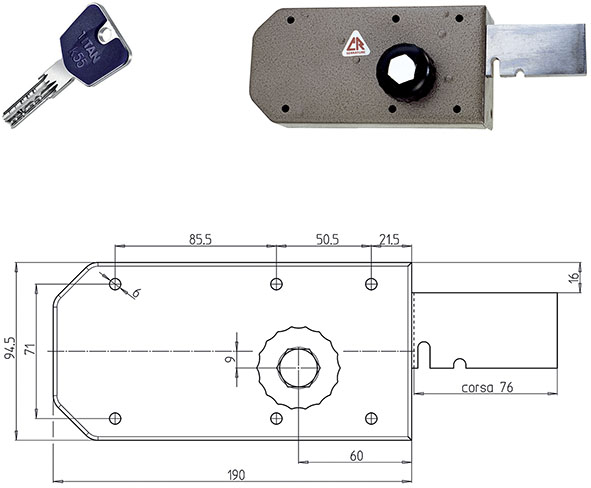 SERRATURE CR APPLICARE CILINDRO TONDO K55 3700    