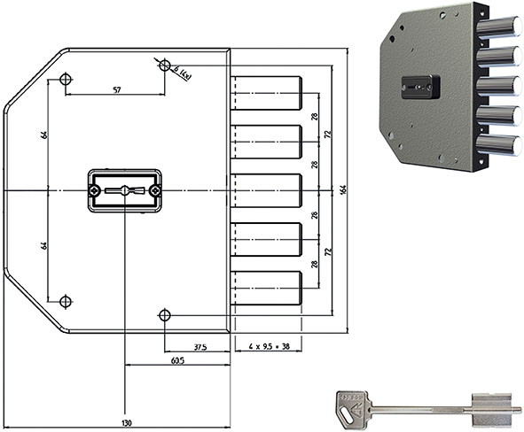 SERRATURE CR APPLICARE DOPPIA MAPPA PLUS 2000     