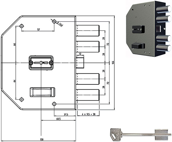 SERRATURE CR APPLICARE DOPPIA MAPPA PLUS 2050     