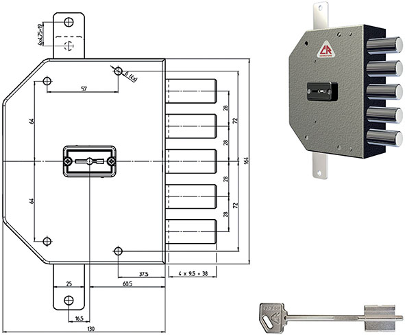 SERRATURE CR APPLICARE DOPPIA MAPPA PLUS 2200     