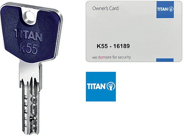 CHIAVI TITAN-DOM K55 * DUPLICATO                  