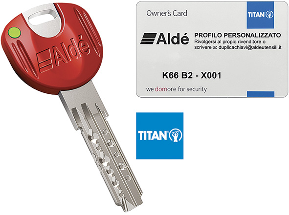CHIAVI TITAN-DOM K66 B2 ALDE * DUPLICATO          