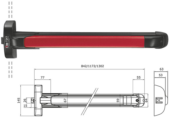 MANIGLIONI ANTIPANICO ISEO 9424 PUSH MODULARE     