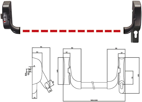 MANIGLIONI ANTIPANICO ISEO 94C X SERR.INFIL.      